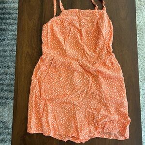 Old Navy Orange and White One Piece Romper